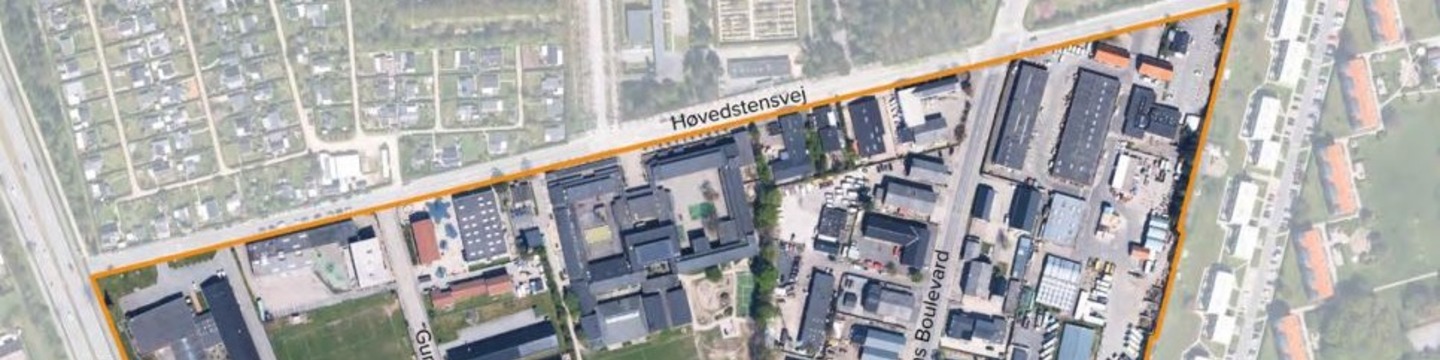 Del af kortudsnit af område syd for Høvedstensvej