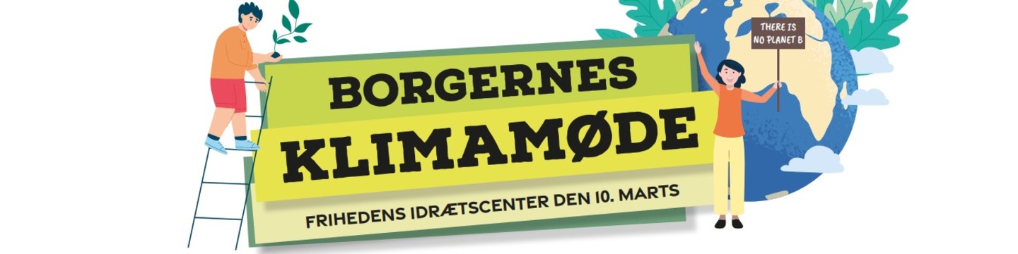 Grafik med teksten "Borgernes Klimamøde"